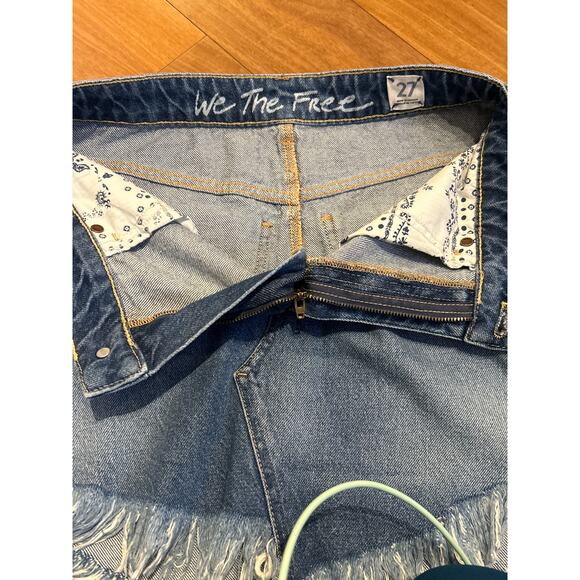 We The Free Fringed Denim Skirt Size 27 - Picture 7 of 7